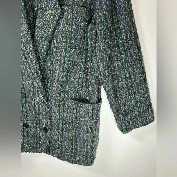 Vintage Counterparts Wool Blend Multicolor Stripe Tweed Blazer Women’s Size 6 - Picture 9 of 13